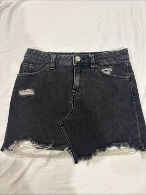 Urban Outfitters BDG Black Distressed Denim Mini Skirt